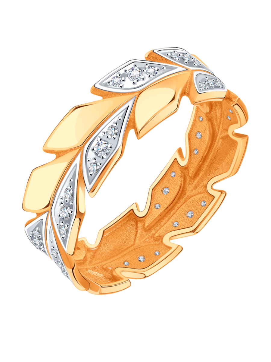 Кольцо из золота с фианитом р.17,5 UVILERS ZS98029