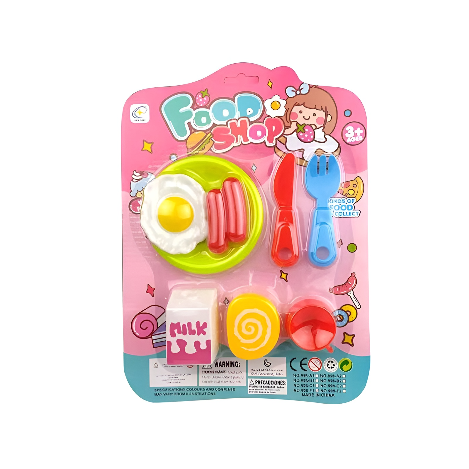 Детский игровой набор продуктов Available с приборами и едой яичница и сосиска