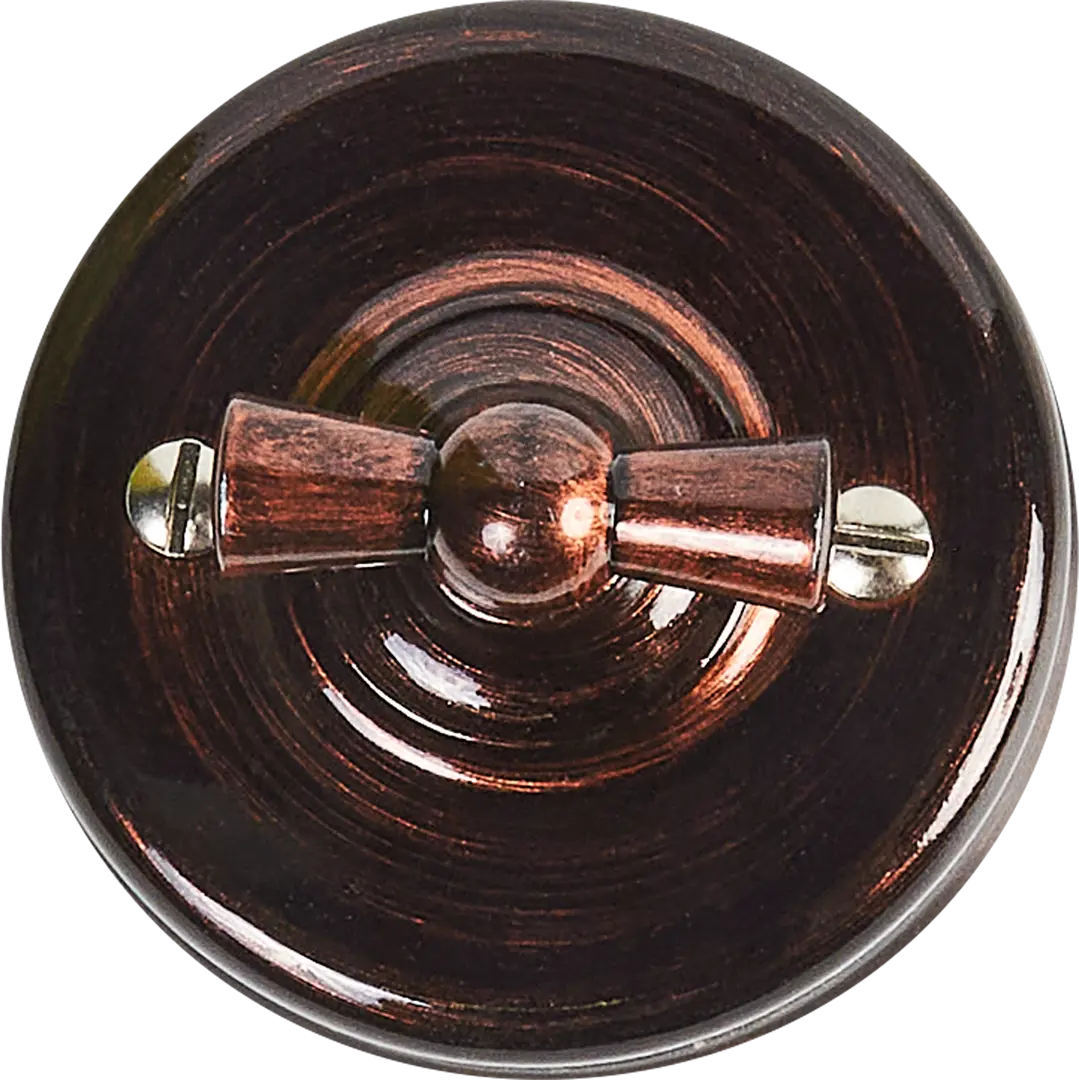 

Выключатель Electraline одноклавишный медный век, Коричневый