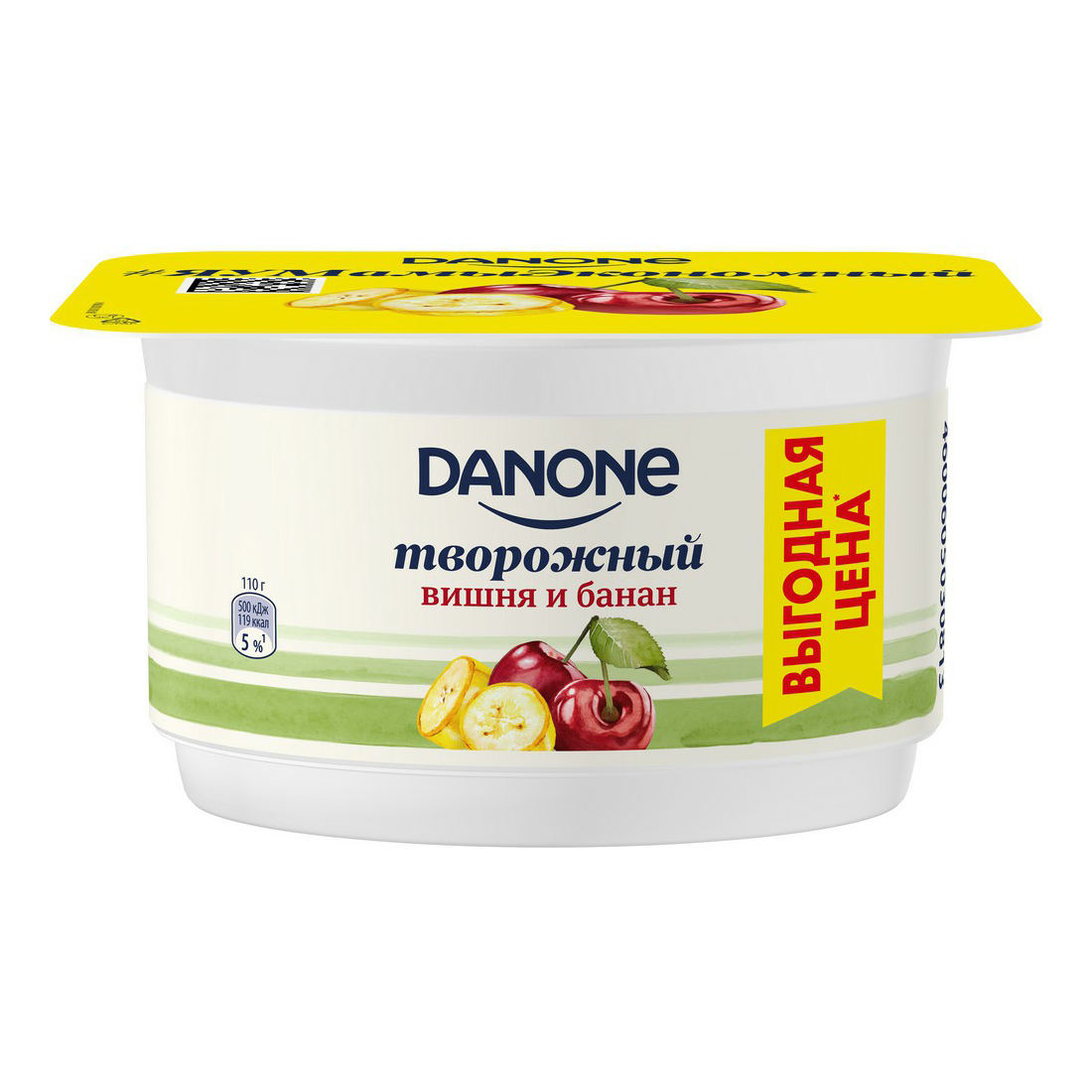 

Творожок Danone вишня-банан 3,6% БЗМЖ 110 г