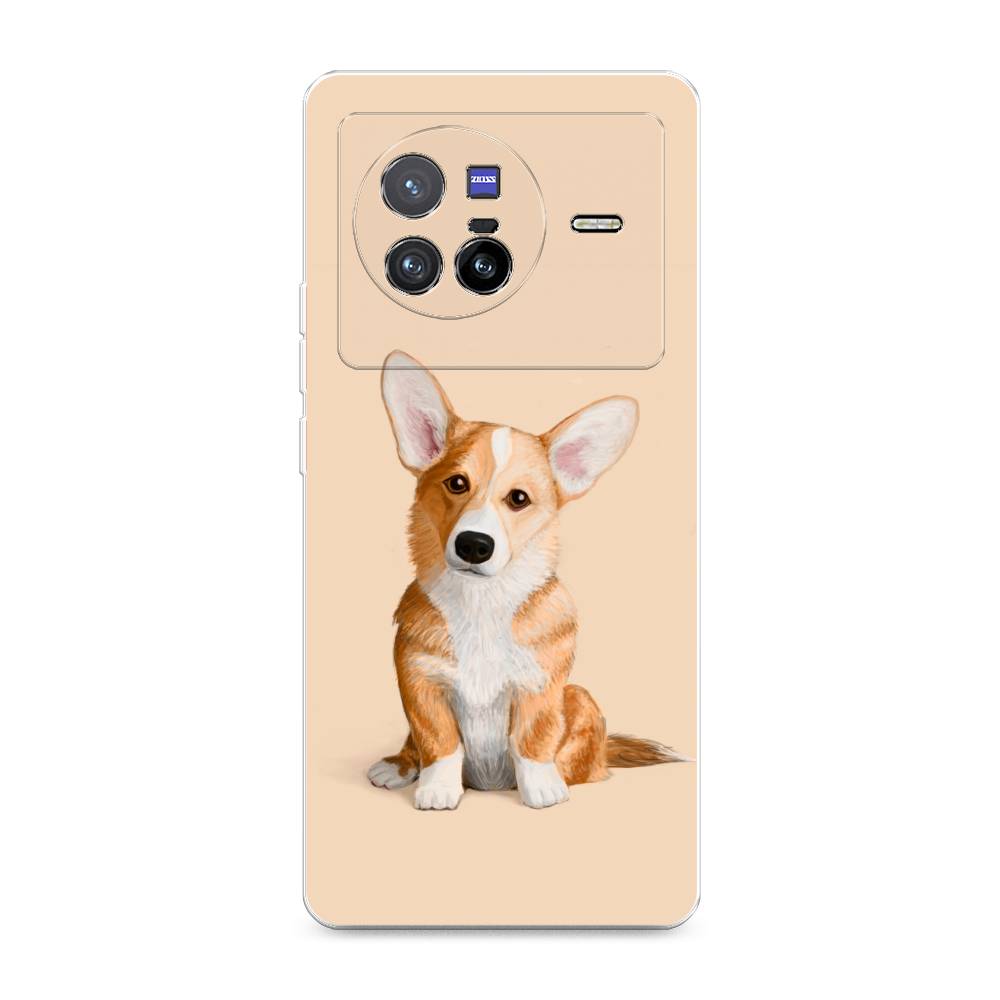 

Чехол на Vivo X80 "Грустный Корги", Коричневый;бежевый, 266550-1