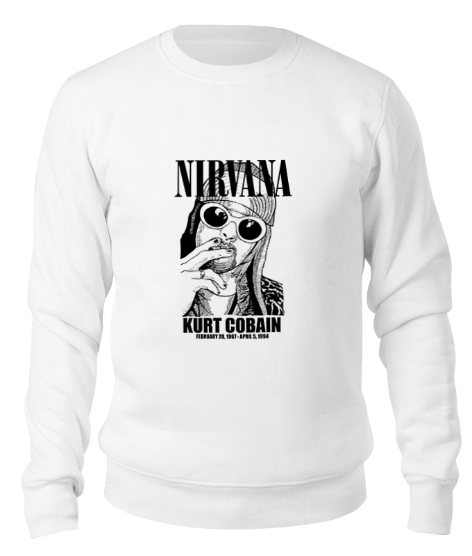 

Свитшот унисекс Printio Nirvana белый S, Nirvana