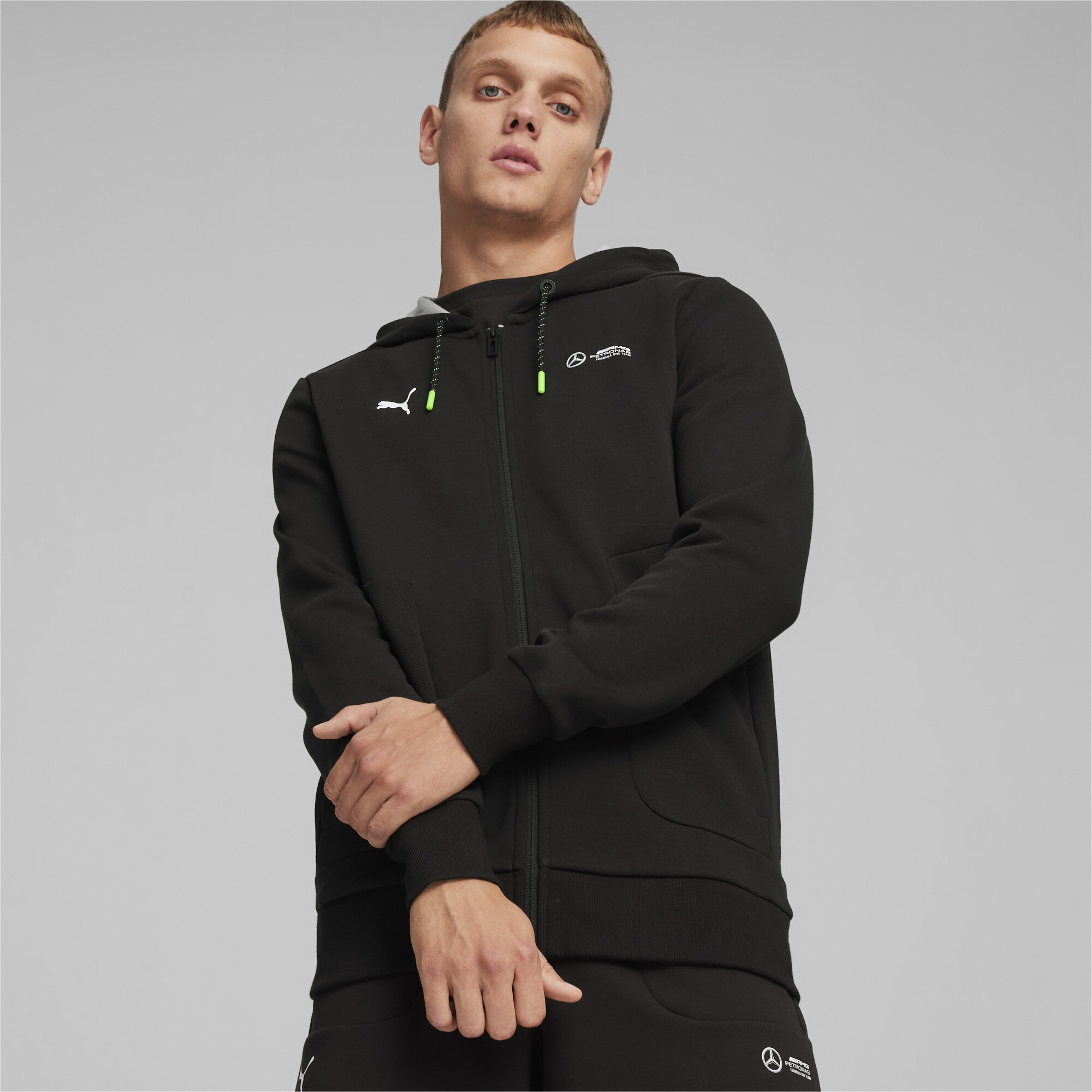 

Толстовка мужская PUMA MAPF1 Hooded Sweat Jacket черная M, Черный, MAPF1 Hooded Sweat Jacket