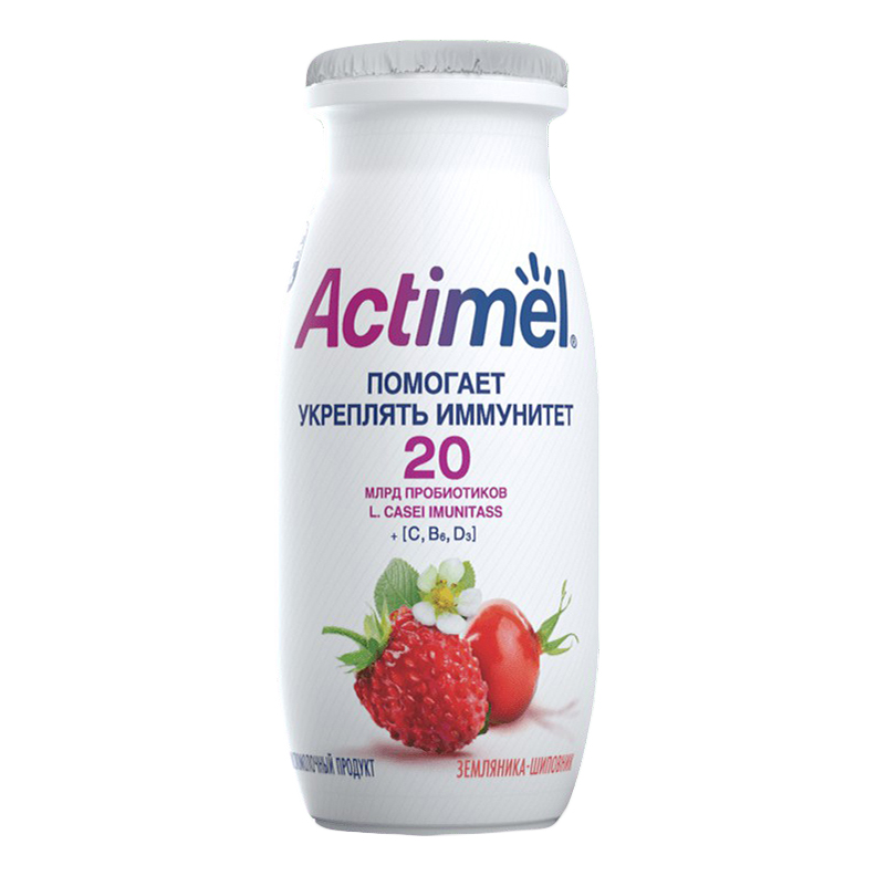

Кисломолочный напиток Actimel земляника-шиповник с цинком 1,5% БЗМЖ 95 г