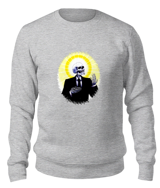 

Свитшот унисекс Printio Holy skeleton серый S, Holy skeleton