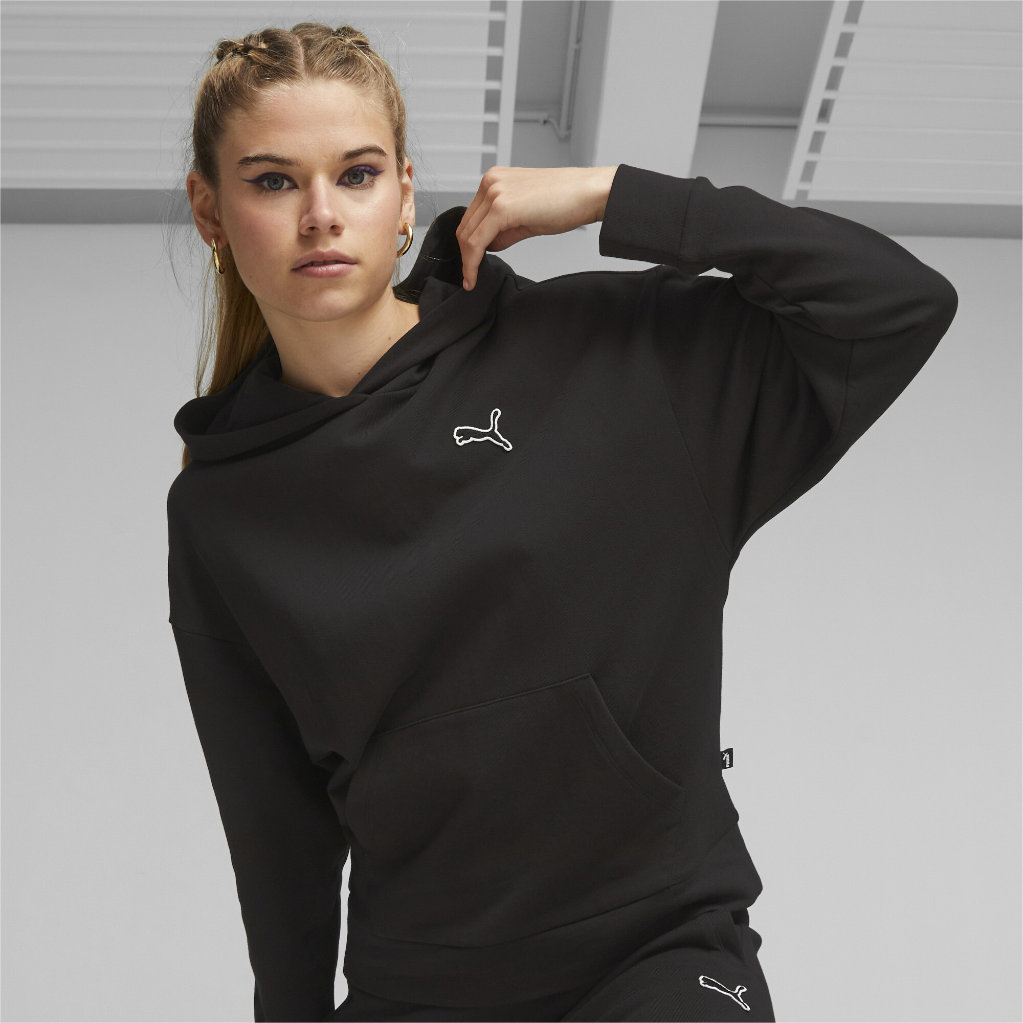 

Худи женское PUMA Better Essentials Hoodie Tr черное L, Черный, Better Essentials Hoodie Tr