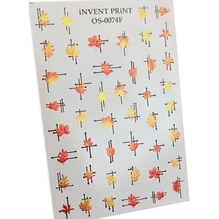 

iNVENT PRiNT, Слайдер-дизайн «Осень. Геометрия. Веточки. Листья» №OS-74F, Желтый;красный;черный