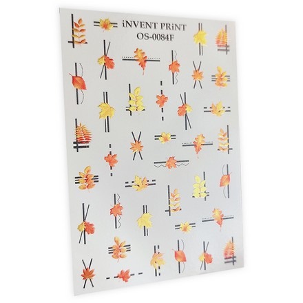 

iNVENT PRiNT, Слайдер-дизайн «Осень. Геометрия. Веточки. Листья» №OS-84F, Желтый;красный;черный