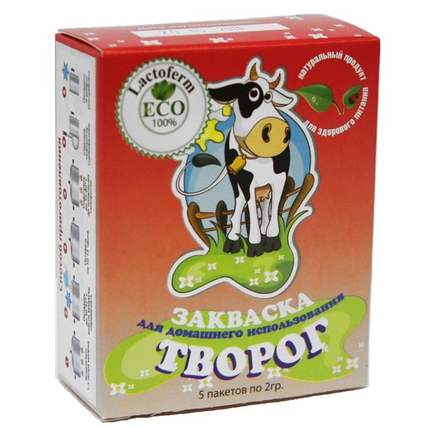 

Закваска Lactoferm ЕСО творог пакетики 2 г 5 шт.