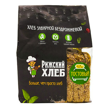 

Хлеб Рижский Хлеб Ароматный завтрак бездрожжевой нарезанный половинка 370 г