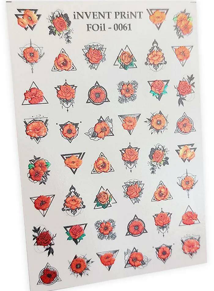 

iNVENT PRiNT, Фольгированный слайдер «Цветы. Геометрические фигуры» №FOiL-061, Красный;зеленый;черный