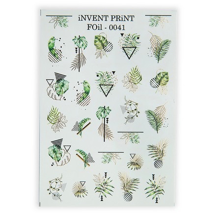 

Набор, iNVENT PRiNT, Фольгированный слайдер «Листья. Геометрия» №FOiL-041, 3 шт.