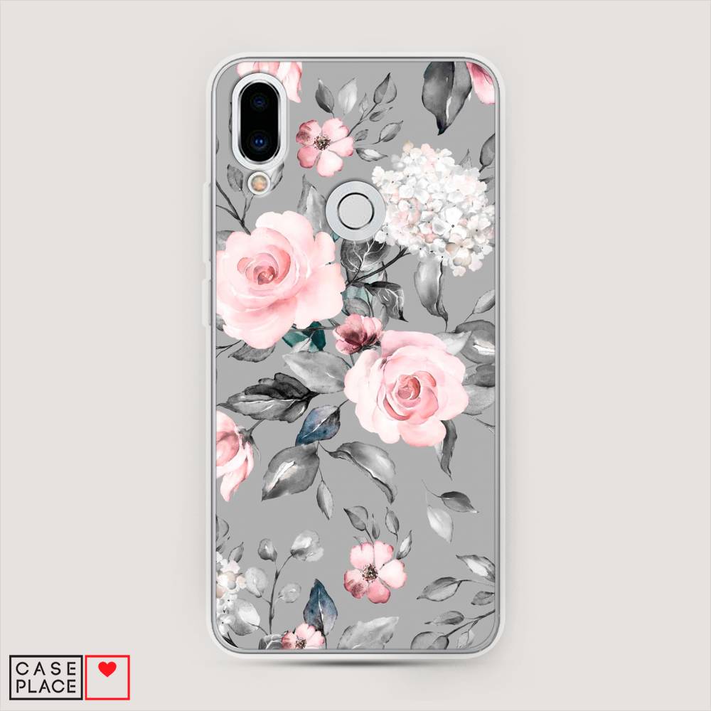 фото Чехол awog "розы на сером" для meizu note 9