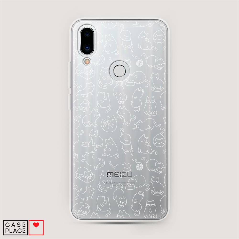 

Чехол Awog на Meizu Note 9 "Шкодливые котики", Черный;белый;серый, 73350-2