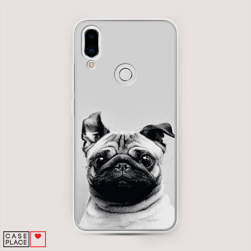 

Чехол Awog на Meizu Note 9 "Ушастый мопс", Серый, 73350-1