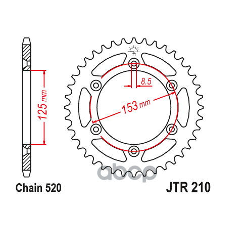 Звезда Мотоциклетная Jt Jtr210.50sc Самоочищающаяся JT Sprockets арт. JTR210.50SC