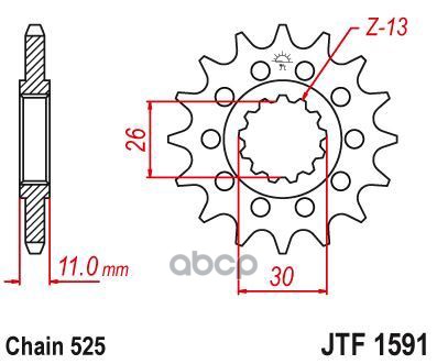 Звезда Мотоциклетная Jt Jtf1591.16 JT Sprockets арт. JTF1591.16