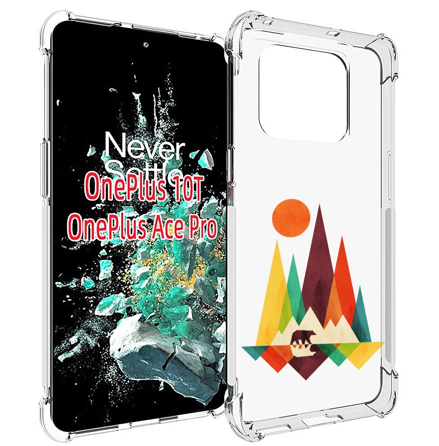 

Чехол MyPads нарисованные горы с медведем для OnePlus 10T, Прозрачный, Tocco