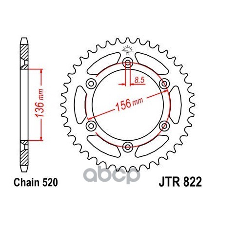 

Звезда Мотоциклетная Jt Jtr822.41 JT Sprockets арт. JTR822.41