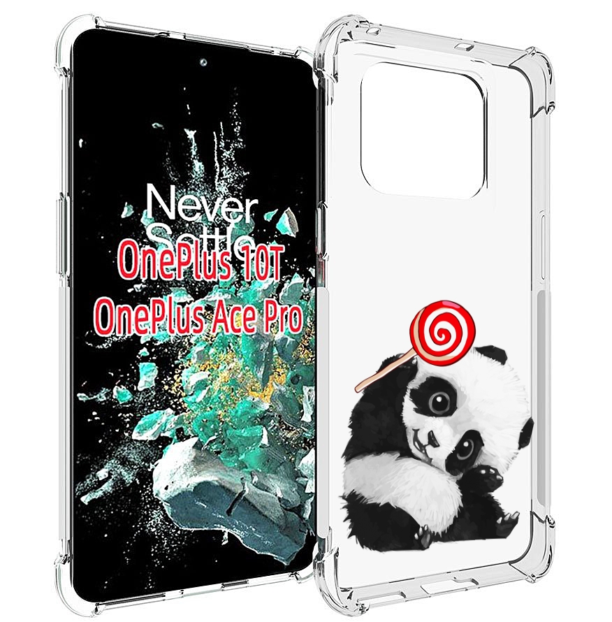 

Чехол MyPads панда с леденцом для OnePlus 10T, Прозрачный, Tocco