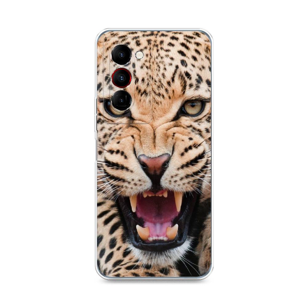 

Чехол на Tecno Camon 18 Premier "Леопард 3d", Бежевый;черный, 300850-6