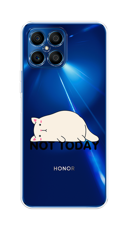 

Чехол на Honor X8 "Cat not today", Белый;розовый;черный, 6107650-1
