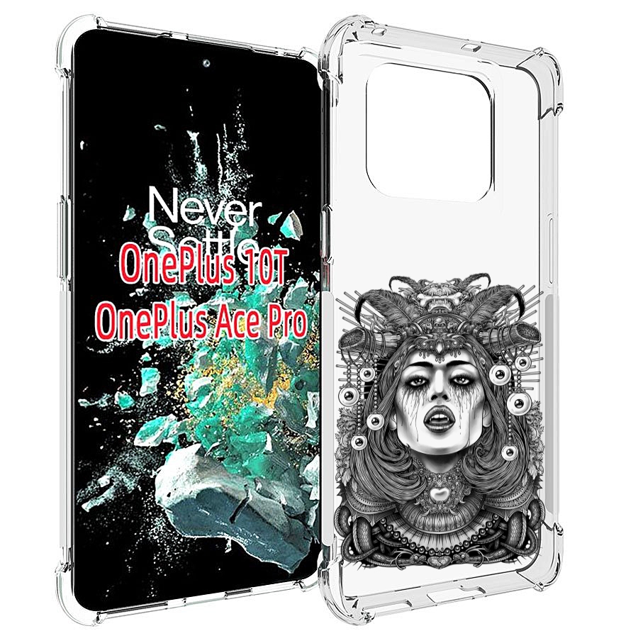 

Чехол MyPads портрет девушки черно белый для OnePlus 10T, Прозрачный, Tocco