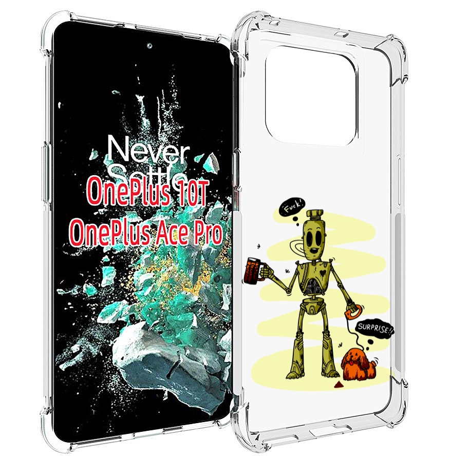 

Чехол MyPads прикольный робот для OnePlus 10T, Прозрачный, Tocco