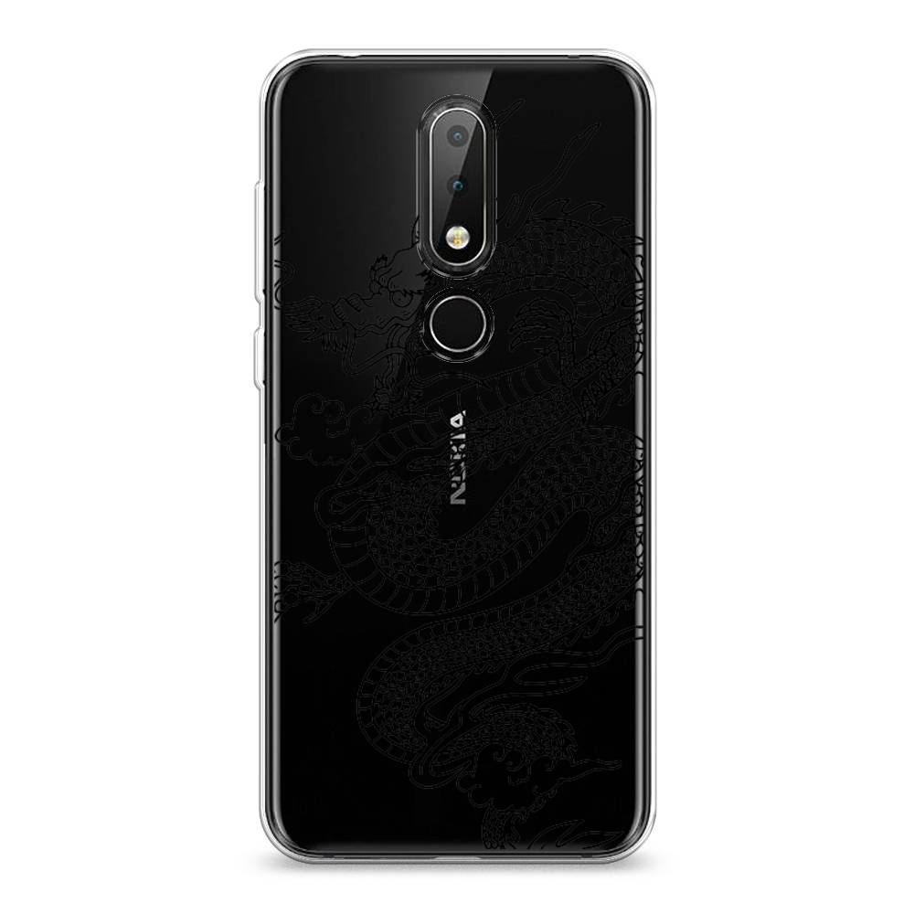 

Чехол на Nokia 6.1 Plus "Большой китайский дракон", Черный;серый, 121850-1