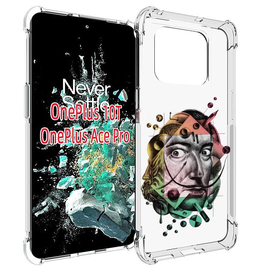 

Чехол MyPads разноцветное лицо абстракция для OnePlus 10T, Прозрачный, Tocco