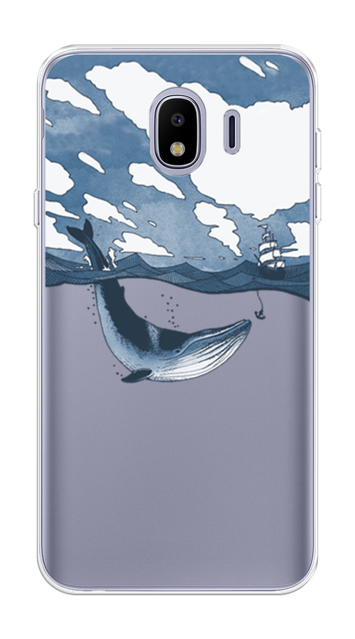 

Чехол на Samsung Galaxy J4 "Большой кит", Синий, 26450-1