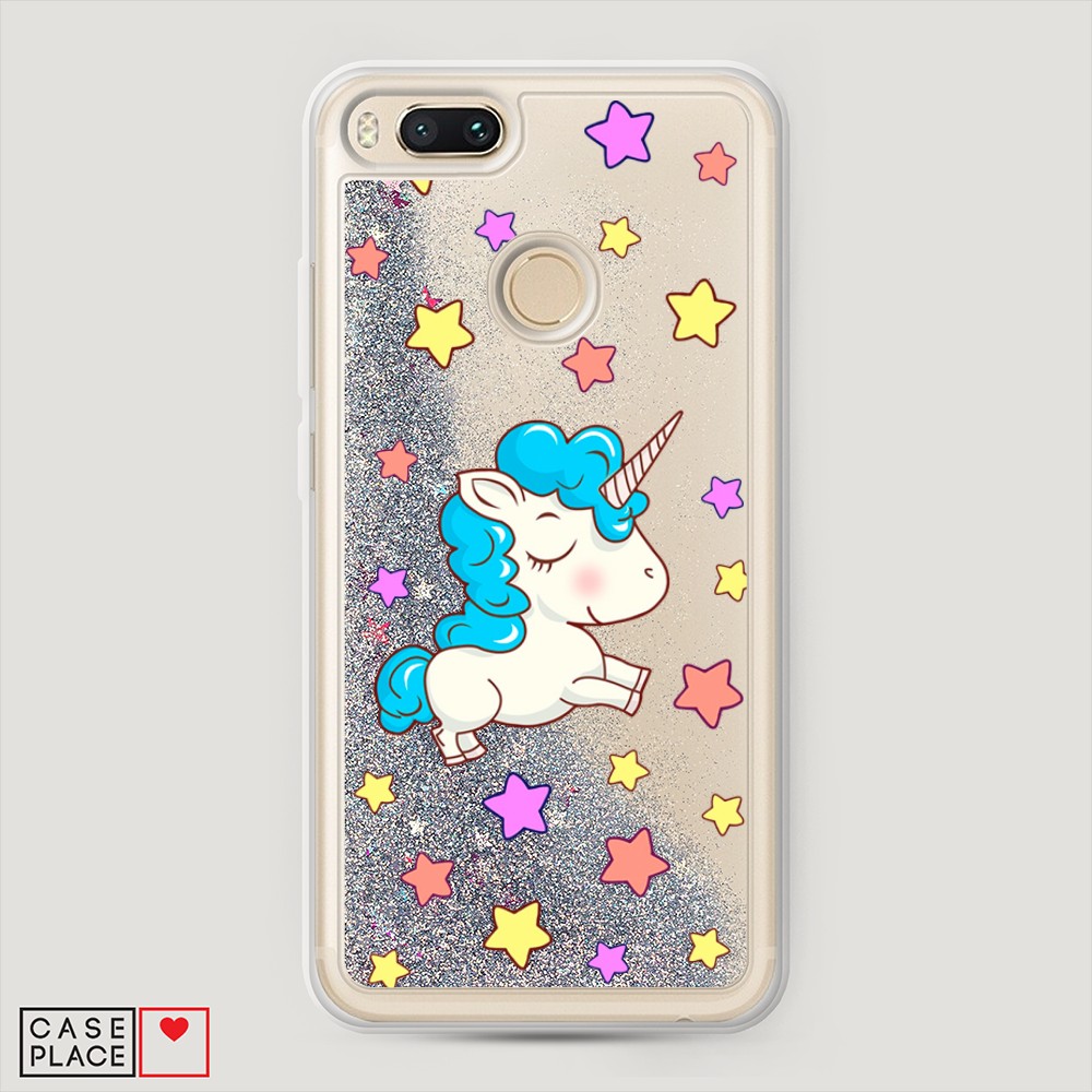 

Жидкий чехол с блестками "Звездный единорог" на Xiaomi Mi A1