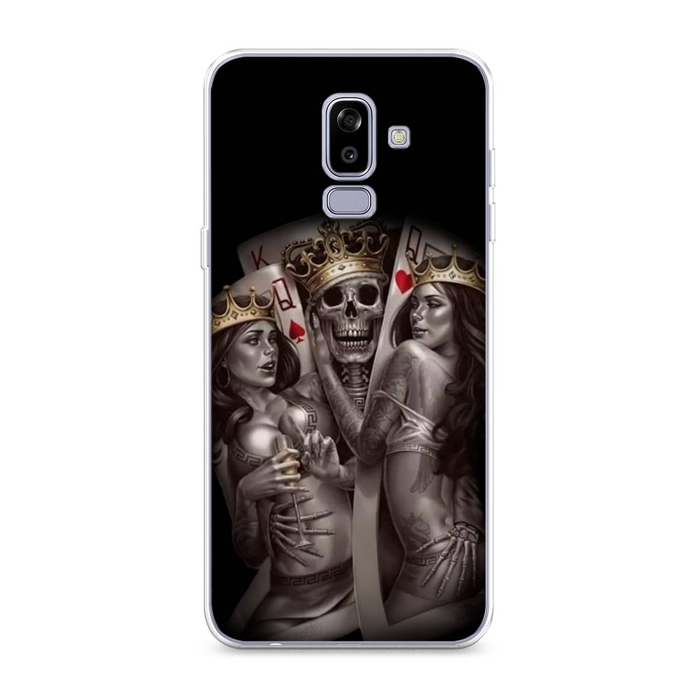 

Чехол на Samsung Galaxy J8 "Карты король и королевы", Серый;желтый, 26550-6
