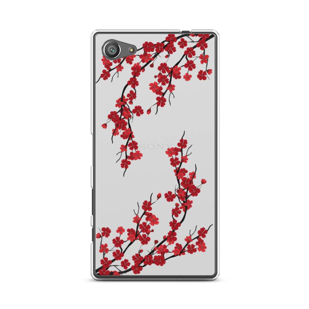 

Чехол на Sony Xperia Z5 compact "Красная сакура", Красный;черный, 52250-2
