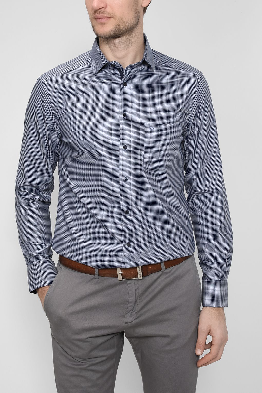 

Рубашка мужская Olymp 1270/24 голубая 42 RU, 1270/24