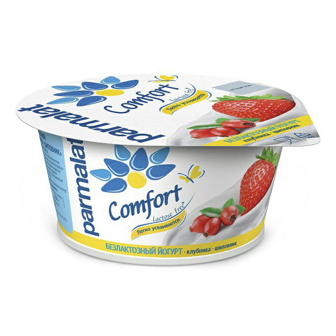 

Йогурт Parmalat с клубникой и шиповником безлактозный 3% 130 г