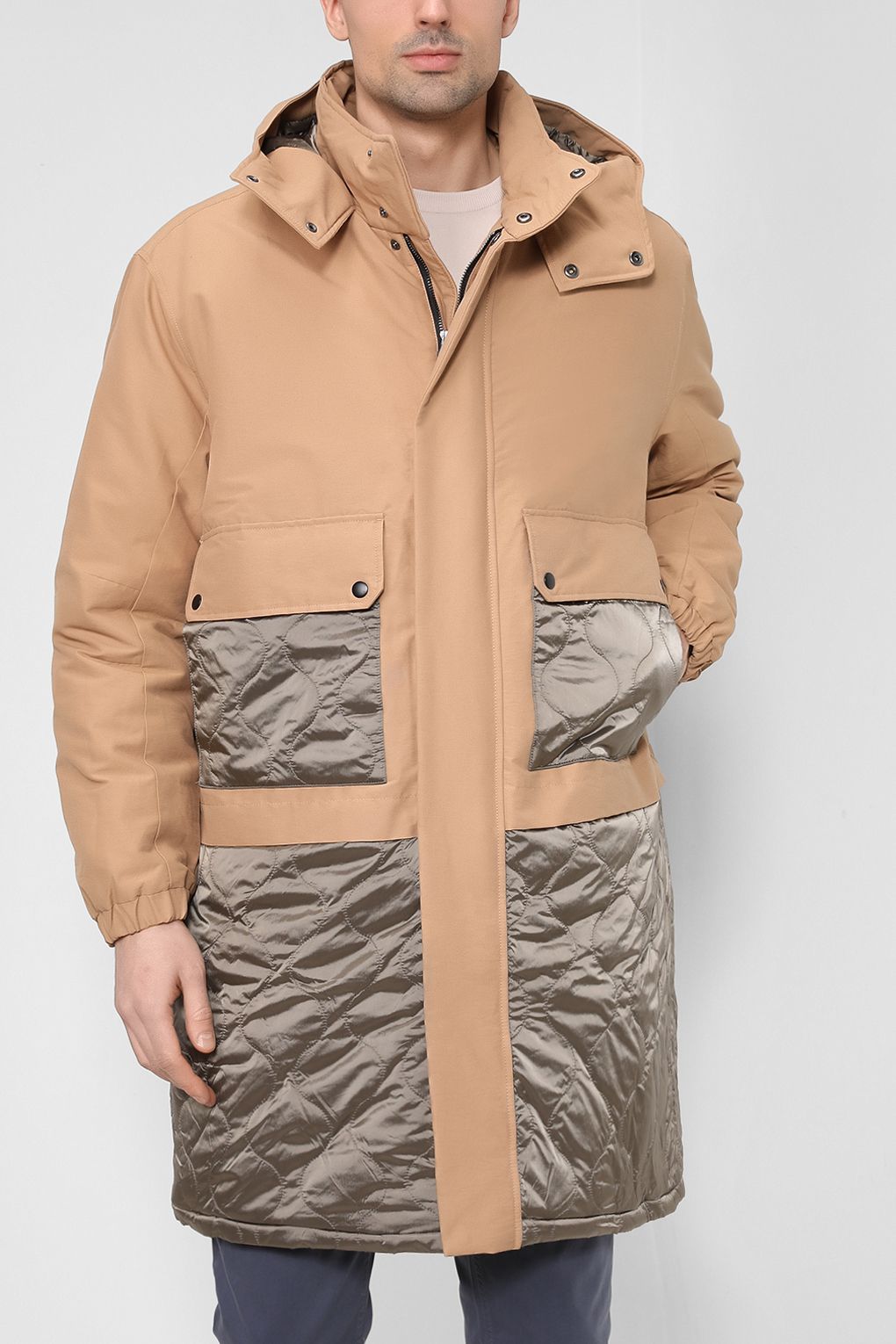 

Парка мужская Esprit Casual 082EE2G305 бежевая XL, Бежевый, 082EE2G305