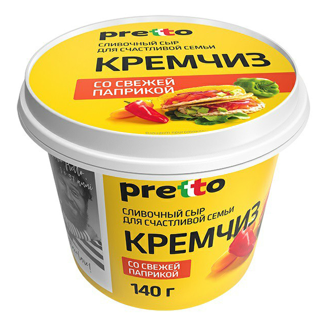 

Сыр мягкий Pretto Кремчиз с паприкой 70% 140 г