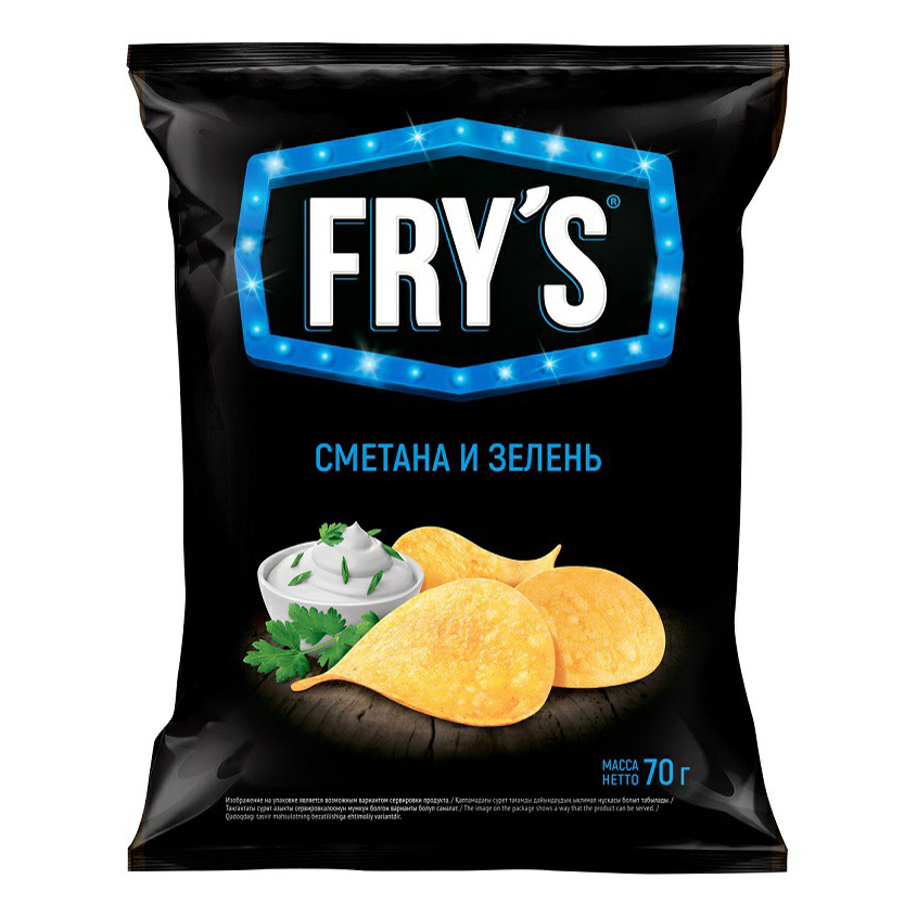 Чипсы картофельные Fry's сметана и зелень 70 г