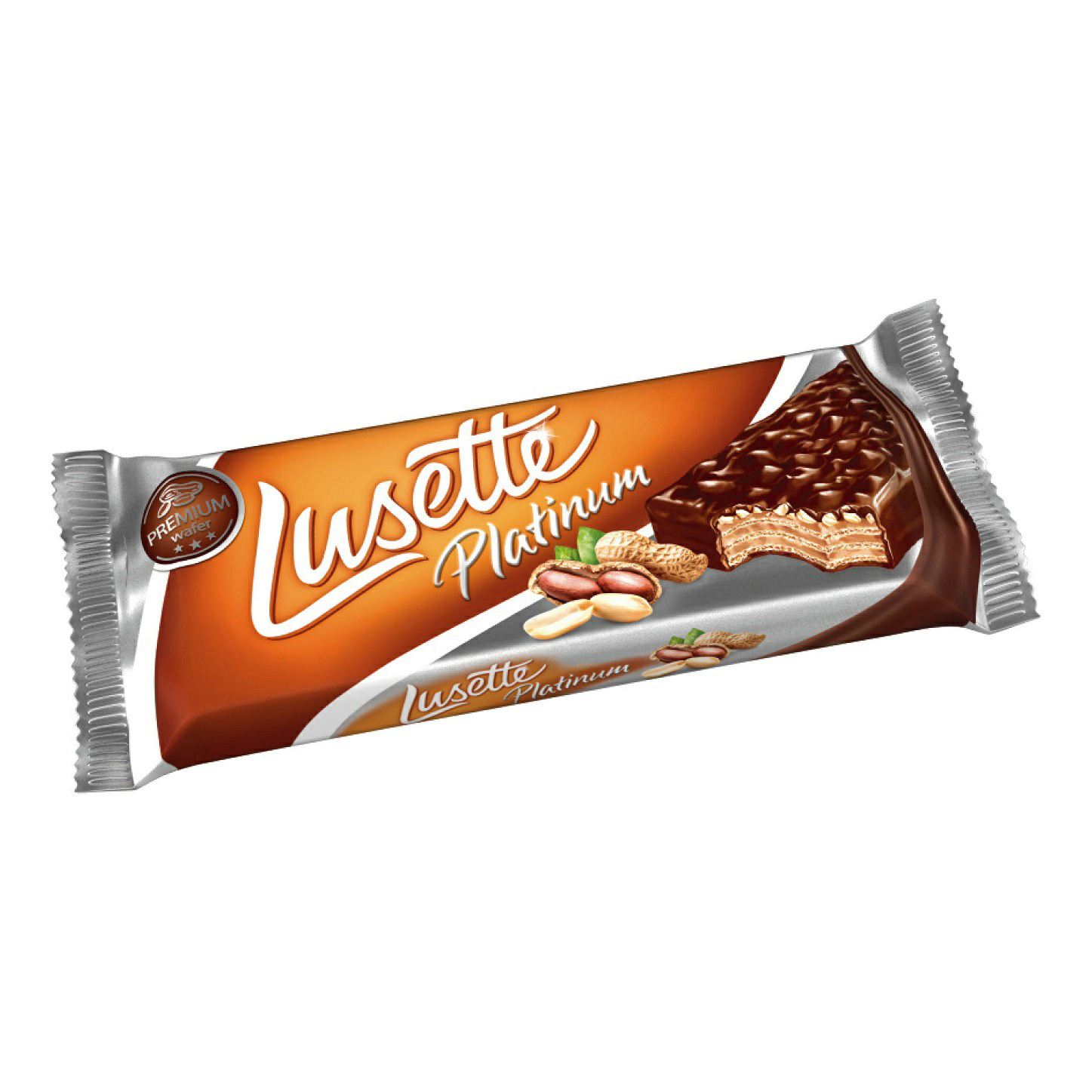 

Вафли Lusette Platinum глазированные с арахисом 50 г