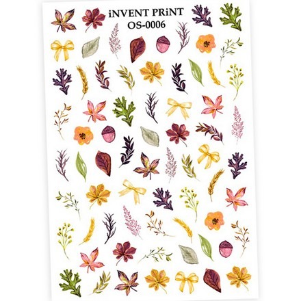

Набор, iNVENT PRiNT, Слайдер-дизайн «Осень. Веточки. Листья» №OS-06, 3 шт., Разноцветный