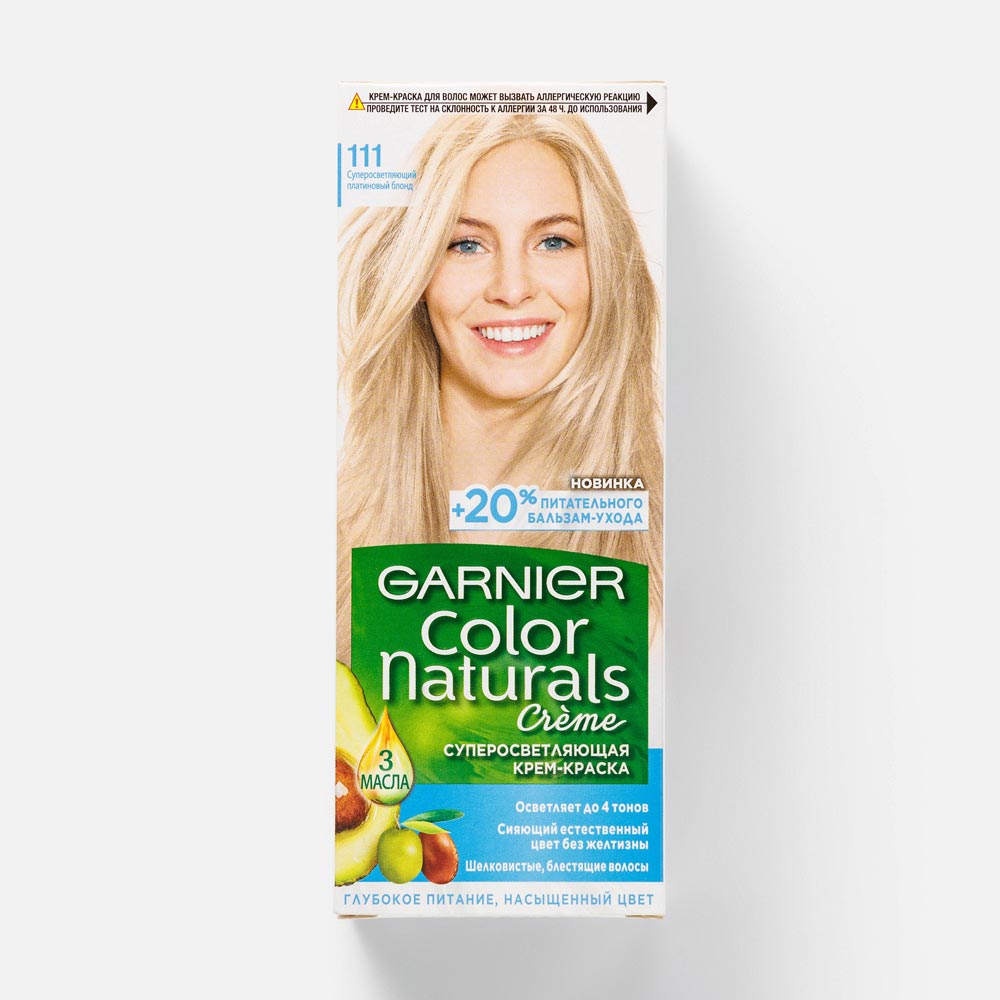

Крем-краска для волос Garnier Color Naturals, 111 суперосветляющий платиновый блонд 110 мл