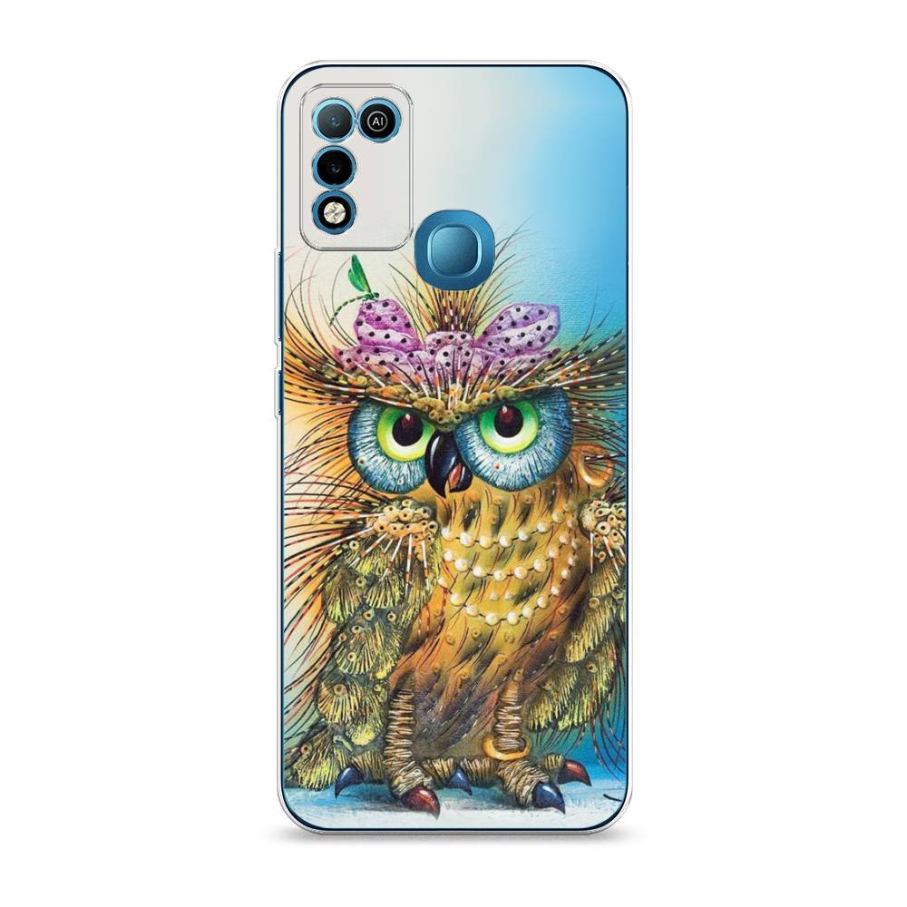 

Чехол на Infinix HOT 10 Play "Модная сова", Коричневый;голубой, 3100650-1