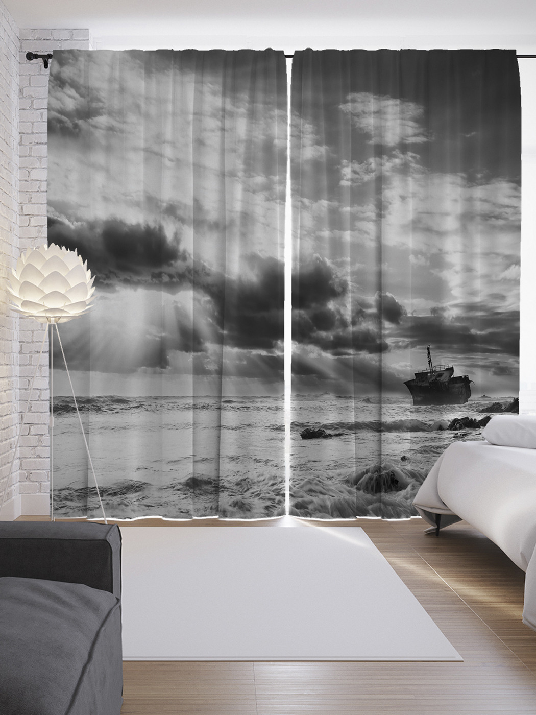 

Шторы с фотопечатью JoyArty «Корабль призрак» из сатена, 290х265 см