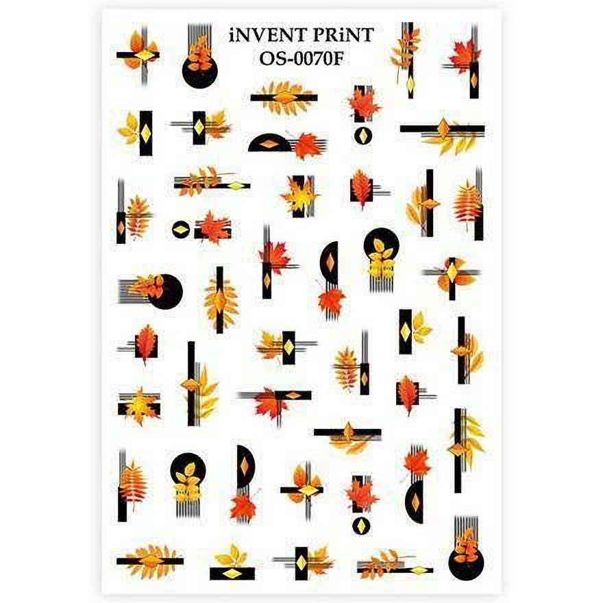 

Набор, iNVENT PRiNT, Слайдер-дизайн «Осень. Геометрия. Веточки. Листья» №OS-70F, 2 шт., Желтый;красный;черный