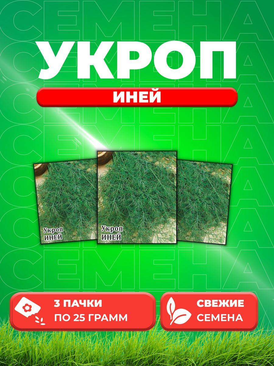 

Семена Укроп Иней 25,0 г (3уп)