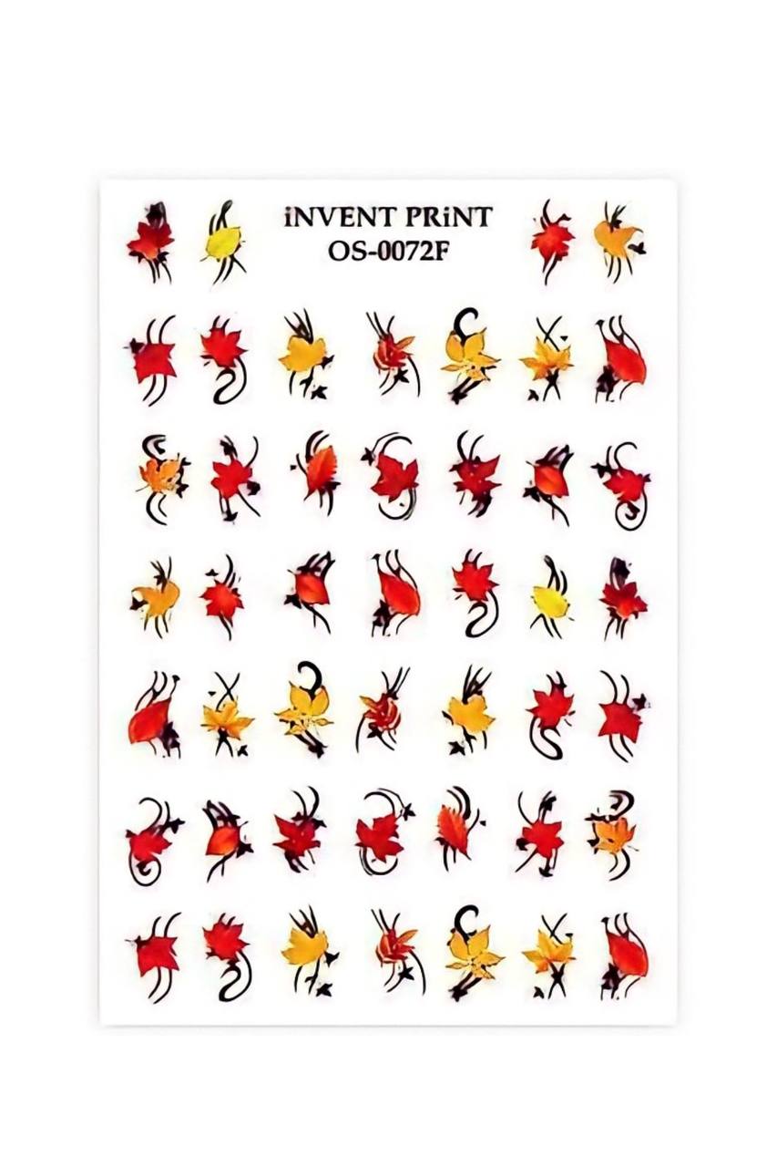 

Набор, iNVENT PRiNT, Слайдер-дизайн «Осень. Веточки. Листья» №OS-72F, 2 шт., Желтый;красный;черный