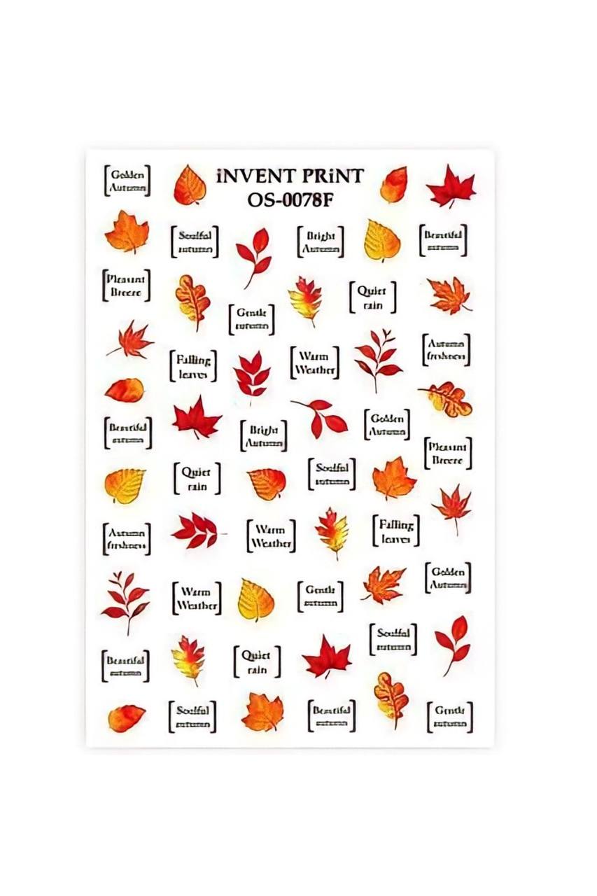 

Набор, iNVENT PRiNT, Слайдер-дизайн «Осень. Веточки. Листья» №OS-78F, 2 шт., Желтый;красный;черный