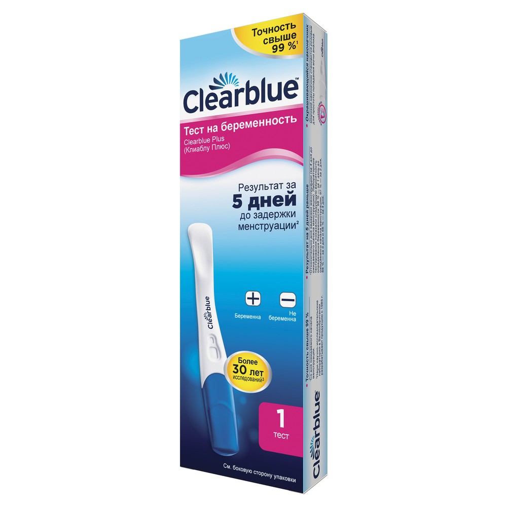 Купить Тест на беременность Clearblue плюс 1 шт.