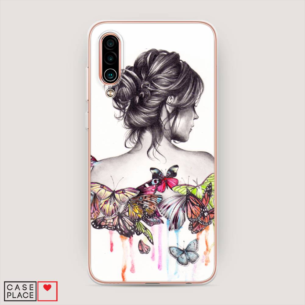 фото Чехол awog "девушка с бабочками" для meizu 16xs